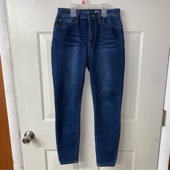 Angel Kiss EUC Dark Denim Highrise Ankle Skinny Jeans size 7 - Picture 1 of 7